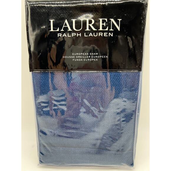 Ralph Lauren Gavin One European Sham Indigo Blue 26x26 NWT